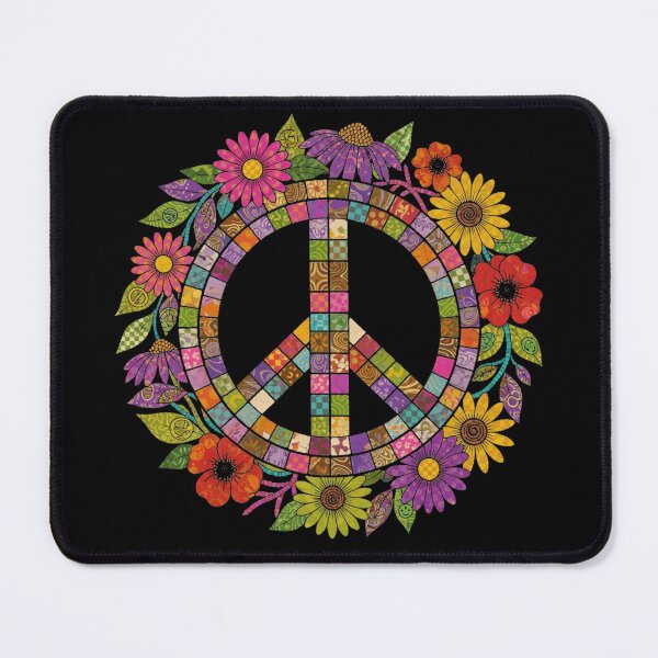 Item preview, Floral Peace Sign Hippie Flower Power Vintage Symbol designed and sold by CF_VintageDesign.