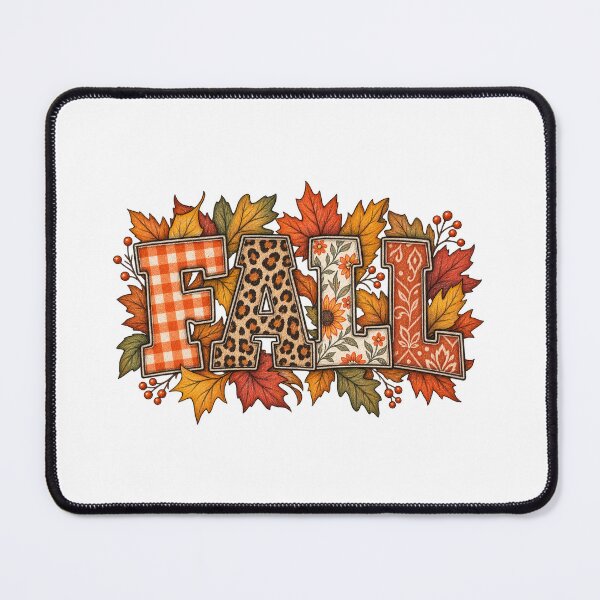Item preview, Fall Patchwork Lettering with Autumn Leaves designed and sold by skyartdesign.