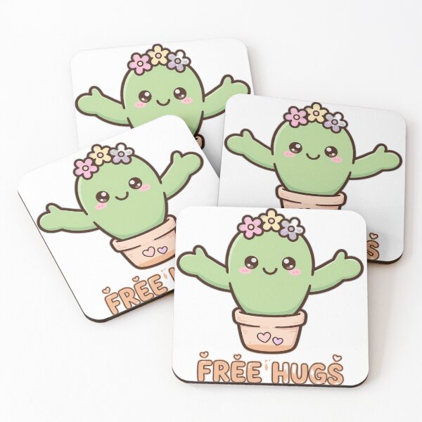 Item preview, Free Hugs - Funny Kawaii Cactus Ironic Gift designed and sold by Visual Dept..