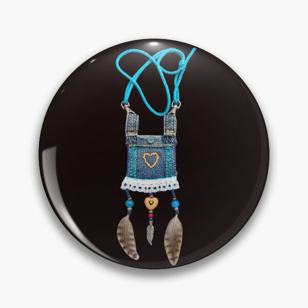 Item preview, Boho Denim Heart Amulet designed and sold by ArteminiDreams.