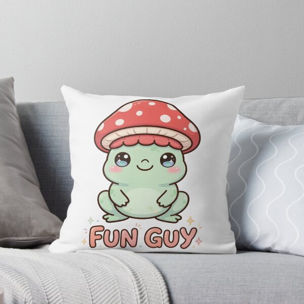 Aperçu de l'œuvre Un type marrant - Une grenouille mignonne avec un chapeau champignon (jeu de mots) créée et vendue par Visual Dept..
