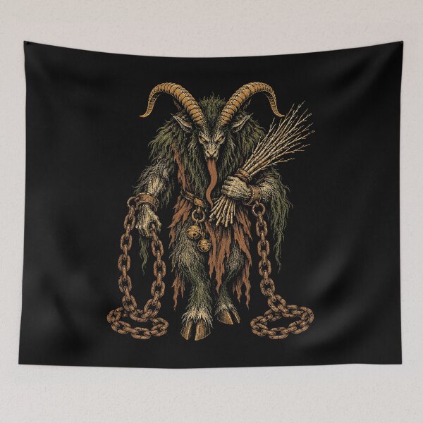 Item preview, Krampus With Chains Dark Folklore Print designed and sold by The Mellonaire.