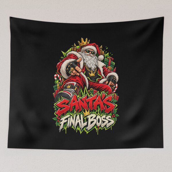 Item preview, Santa's Final Boss - Funny Christmas Streetwear designed and sold by Visual Dept..