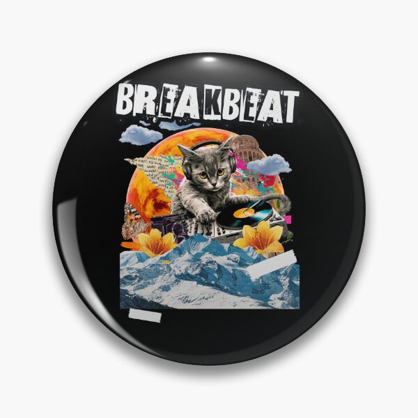Artikelvorschau, BREAKBEAT - Feline DJ Mountain Breaks (Weiß) entworfen und verkauft von Discothreadz.