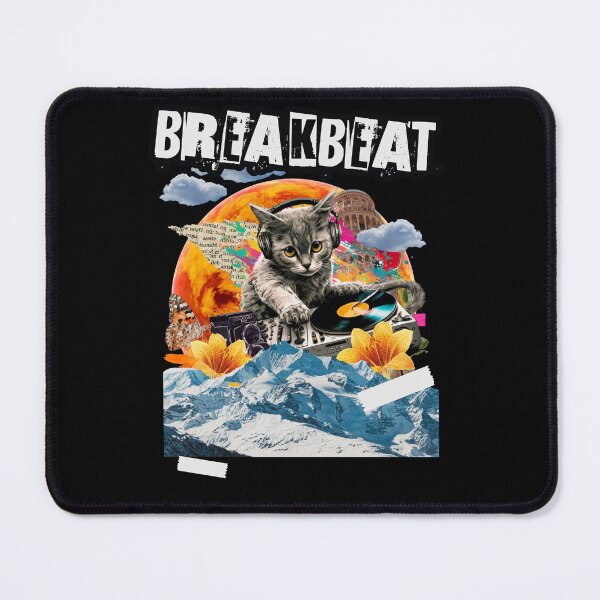Item preview, BREAKBEAT - Feline Dj Mountain Breaks (White) designed and sold by Discothreadz.