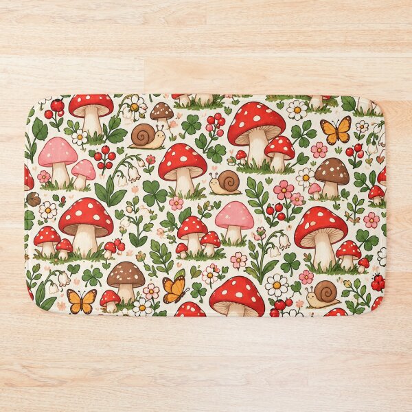 Item preview, Tiny Mushroom Forest Pattern – Cute Cottagecore Woodland Aesthetic designed and sold by RJACreative.