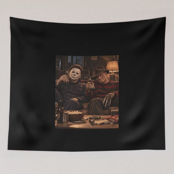 Item preview, Freddy Krueger Tshirts Freddy-Krueger And Michael Myers Drinking Beer Horror Movie designed and sold by welshverniceABC.