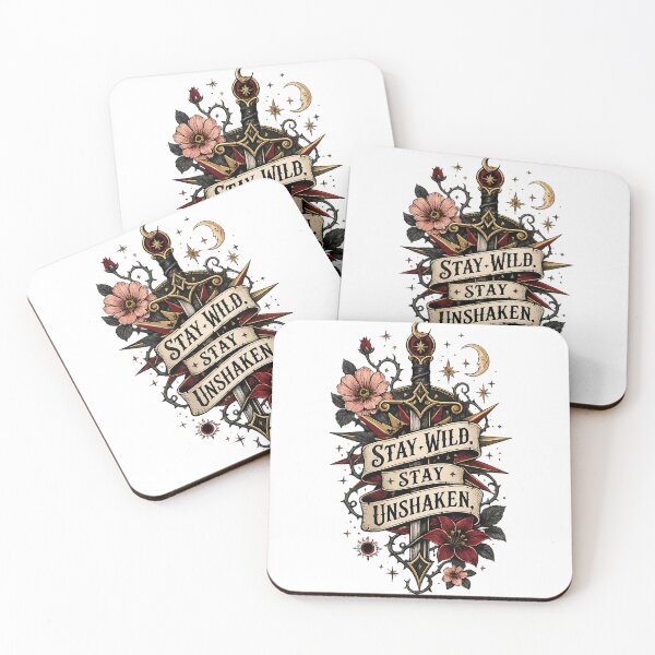 Item preview, Stay Wild Stay Unshaken Gothic Sword Floral Celestial Quote Design designed and sold by inkoutninja.