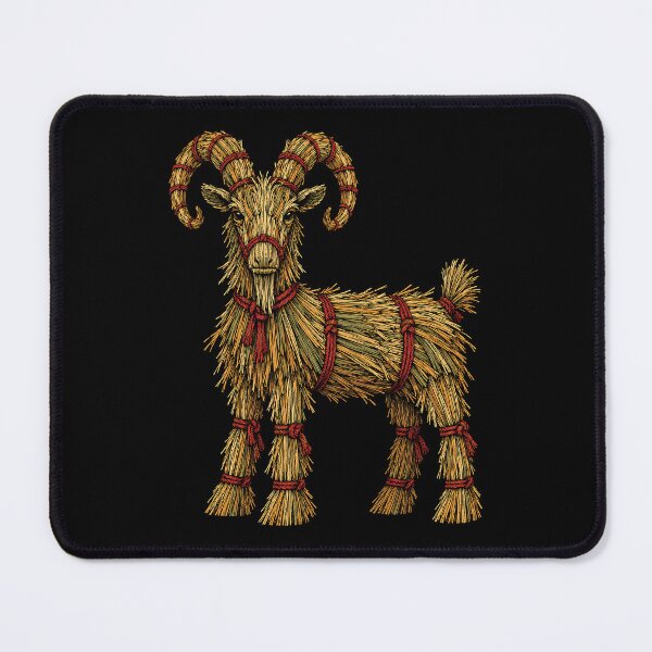 Item preview, Scandinavian Yule Goat Straw Print designed and sold by The Mellonaire.