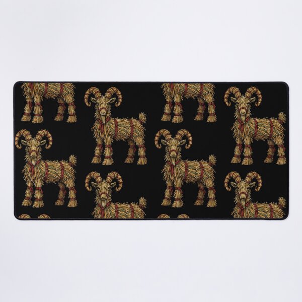 Item preview, Scandinavian Yule Goat Straw Print designed and sold by The Mellonaire.