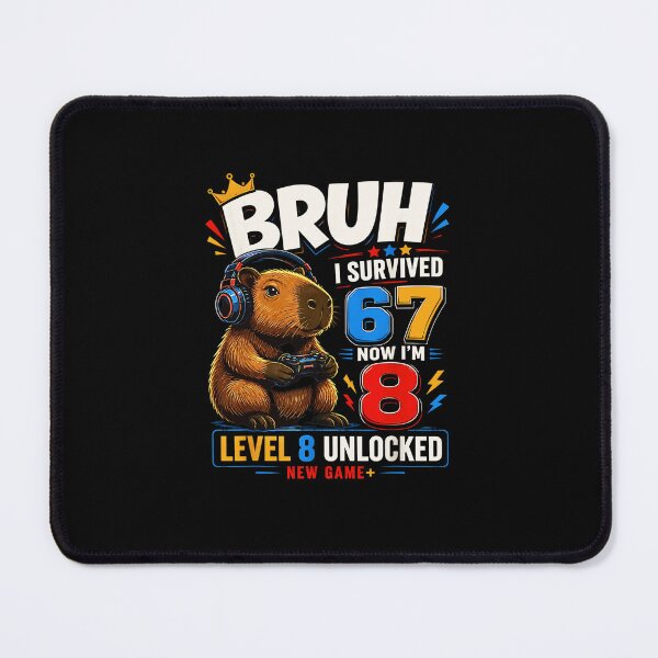 Item preview, Bruh I Survived 6 7 Now Im 8 Funny Capybara 8th Birthday Boy designed and sold by Brasovbit.