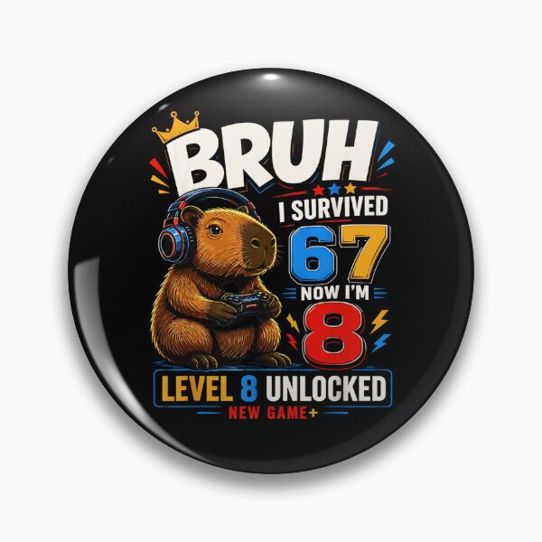 Item preview, Bruh I Survived 6 7 Now Im 8 Funny Capybara 8th Birthday Boy designed and sold by Brasovbit.