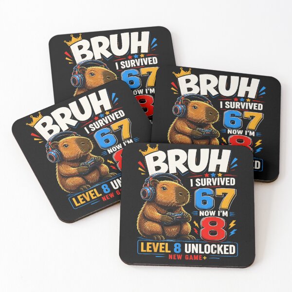 Item preview, Bruh I Survived 6 7 Now Im 8 Funny Capybara 8th Birthday Boy designed and sold by Brasovbit.