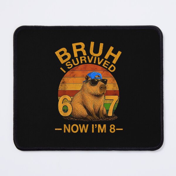 Item preview, Bruh I Survived 6 7 Now Im 8 Funny Capybara 8th Birthday Boy designed and sold by Brasovbit.