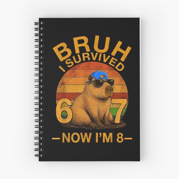 Item preview, Bruh I Survived 6 7 Now Im 8 Funny Capybara 8th Birthday Boy designed and sold by Brasovbit.