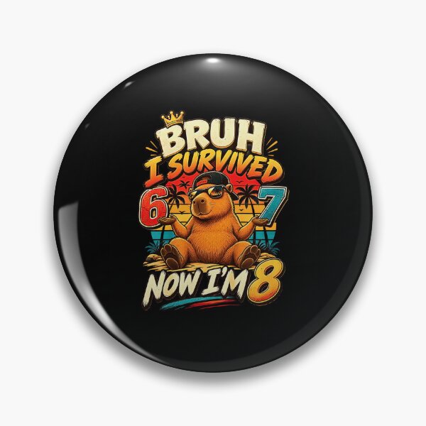Item preview, Bruh I Survived 6 7 Now Im 8 Funny Capybara 8th Birthday Boy designed and sold by Brasovbit.