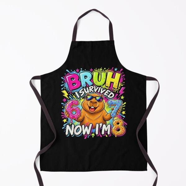 Item preview, Bruh I Survived 6 7 Now Im 8 Funny Capybara 8th Birthday Boy designed and sold by Brasovbit.
