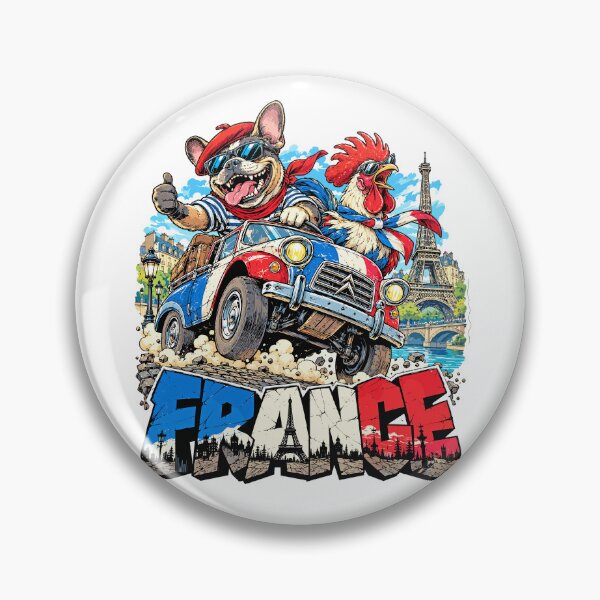 Item preview, French Adventure with Bulldog, Rooster and Paris designed and sold by EdwinkOne.
