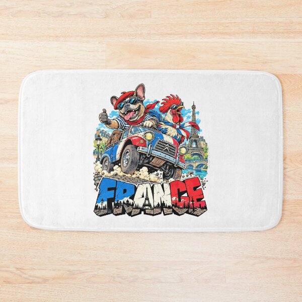 Item preview, French Adventure with Bulldog, Rooster and Paris designed and sold by EdwinkOne.