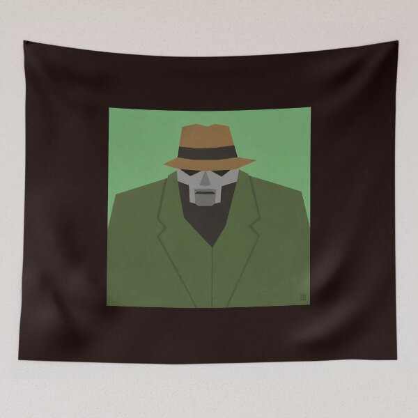 Item preview, Geometric Fedora Masked Figure Art designed and sold by FeatherTaleInk.