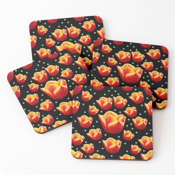 Item preview, red & orange tulip pattern designed and sold by EleniA8.