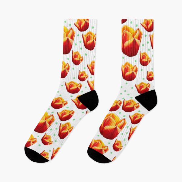 Aperçu de l'œuvre motif de tulipes rouges et oranges créée et vendue par EleniA8.