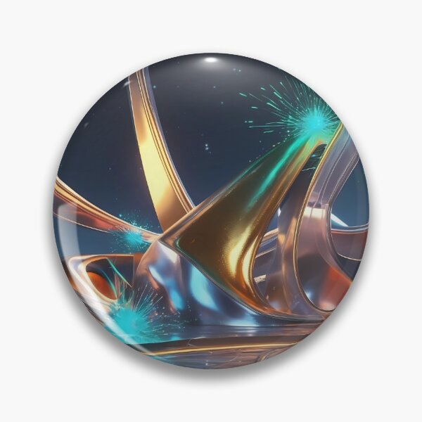 Item preview, Futuristic Glowing Metallic Waves - Cosmic Abstract Art designed and sold by Marip1974.