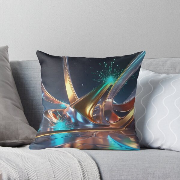 Artikelvorschau, Futuristic Glowing Metallic Waves - Cosmic Abstract Art entworfen und verkauft von Marip1974.