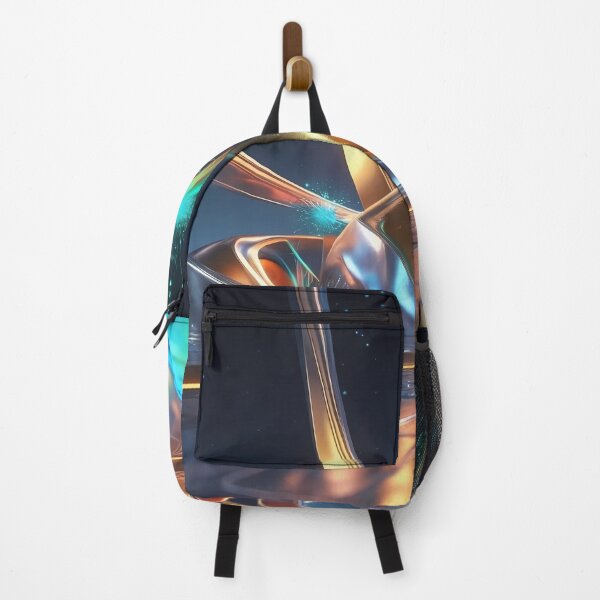 Artikelvorschau, Futuristic Glowing Metallic Waves - Cosmic Abstract Art entworfen und verkauft von Marip1974.