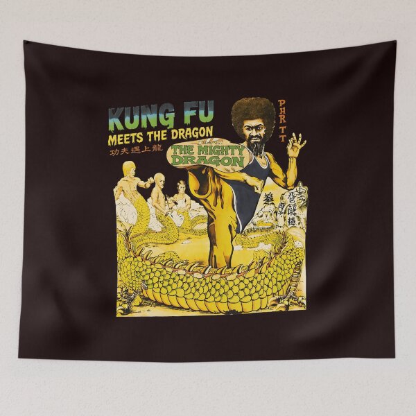 Item preview, Kung Fu Meets The Dragon Lee Perry Retro Kicking Art designed and sold by Jarya-Menari.