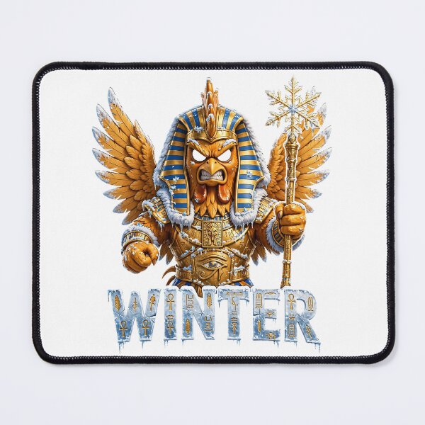 Artikelvorschau, Lustiger Winterpharao-Hahn – Griesgrämiges ägyptisches Hühner-Winterdesign entworfen und verkauft von RAX Mirth Studio.