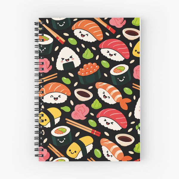 Item preview, Cute Kawaii Sushi Party Seamless Pattern designed and sold by therockstuff.