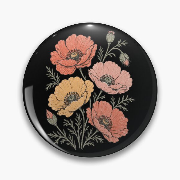 Artikelvorschau, Vintage-Mohnblumen in warmen Pastellfarben entworfen und verkauft von VioletNance.