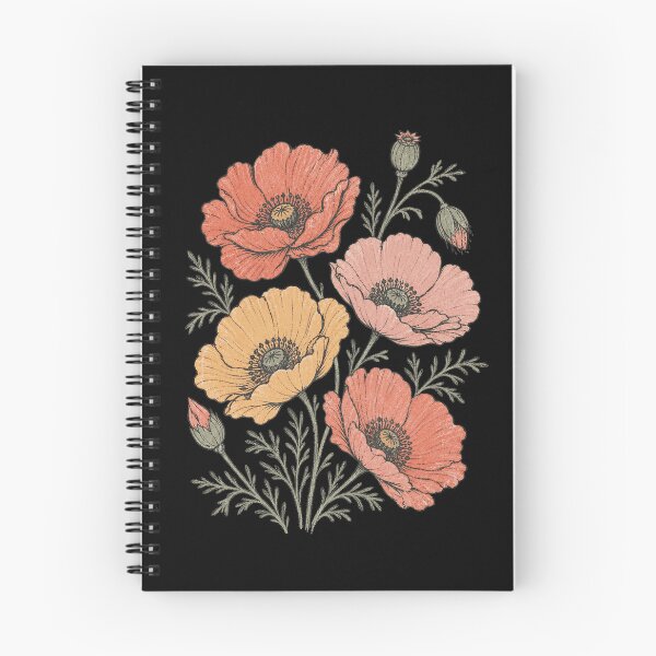 Item preview, Vintage Poppy Flowers in Warm Pastel Colors designed and sold by VioletNance.