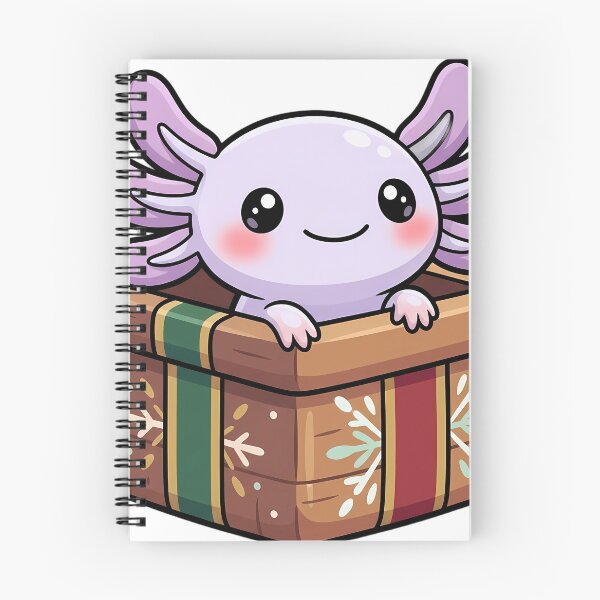 Item preview, Cute Kawaii Lavender Axolotl in a Wooden Christmas Gift Crate designed and sold by pumsquare.
