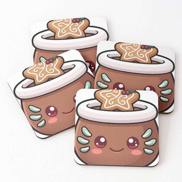 Item preview, Kawaii Christmas Cocoa Mug with an Axolotl Face — Cozy Winter Drink designed and sold by pumsquare.