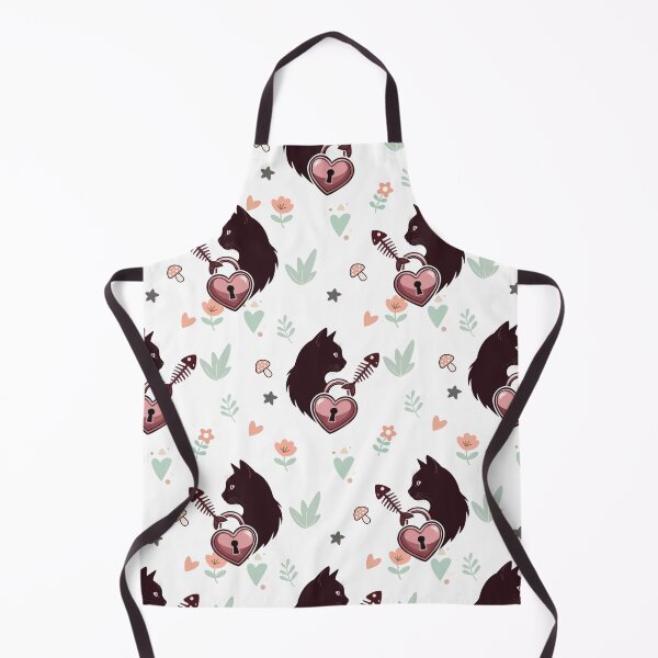 Item preview, Black Cat Valentine Heart Padlock Seamless Pattern designed and sold by prapapon.