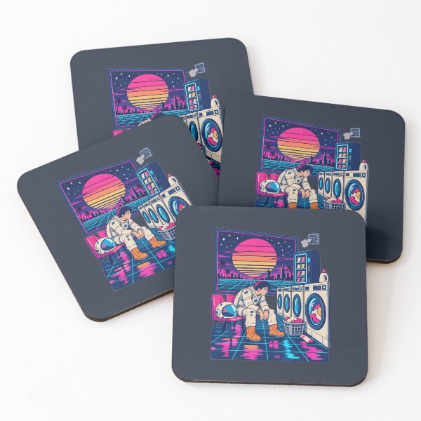 Item preview, Catatonic Astronaut Neon Retro Laundromat designed and sold by KungPowUnicorn.