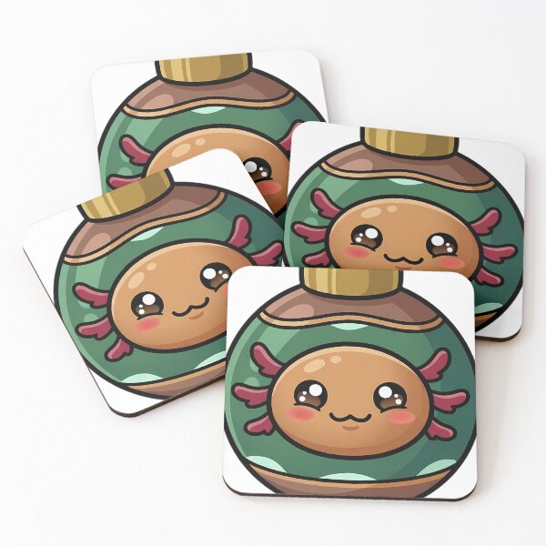 Item preview, Kawaii Axolotl Face Christmas Bauble — Cozy Holiday Ornament Emblem designed and sold by pumsquare.