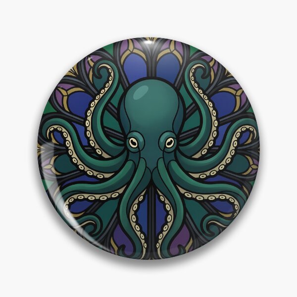 Item preview, Gothic Rose Window — Common Octopus in Stained Glass designed and sold by IllumeInk.