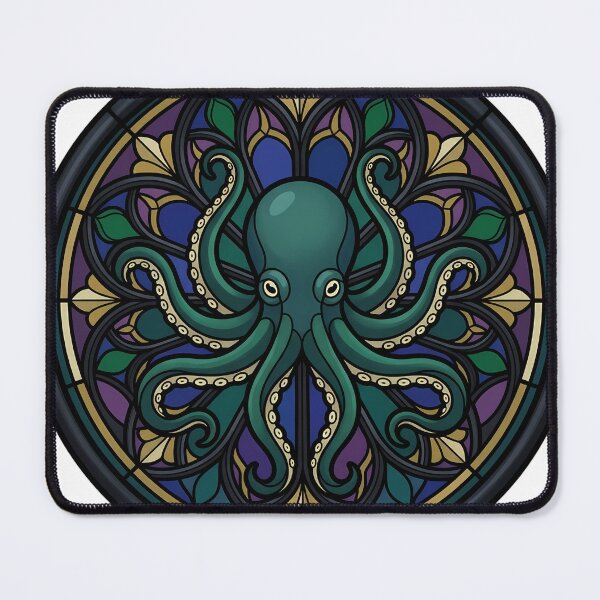 Item preview, Gothic Rose Window — Common Octopus in Stained Glass designed and sold by IllumeInk.