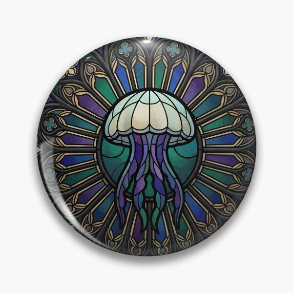 Item preview, Gothic Rose Window — Moon Jellyfish in Stained Glass designed and sold by IllumeInk.