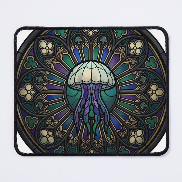 Item preview, Gothic Rose Window — Moon Jellyfish in Stained Glass designed and sold by IllumeInk.