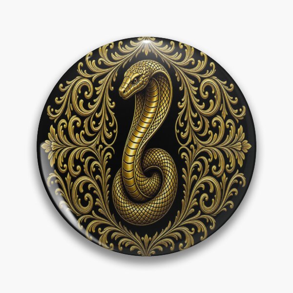 Item preview, Golden Cobra Emblem - Ornate Baroque Snake Tattoo Art designed and sold by Breezes-of-Ida.