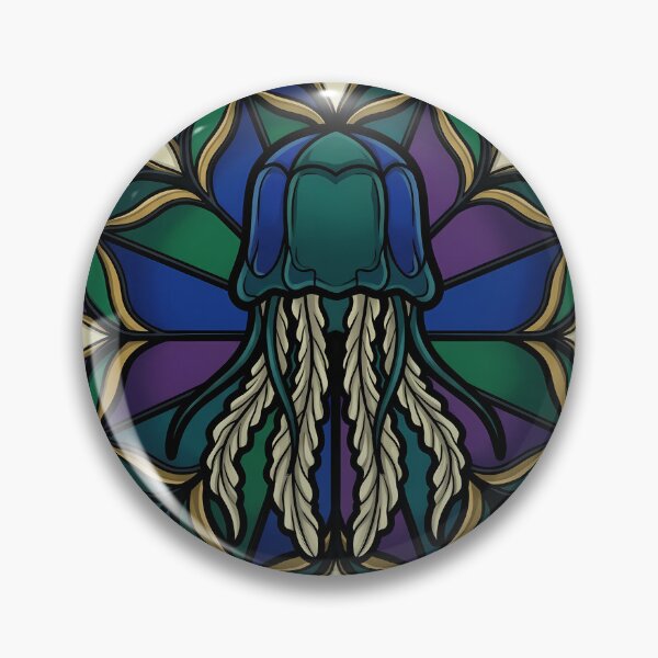 Item preview, Gothic Rose Window — Box Jellyfish in Stained Glass designed and sold by IllumeInk.