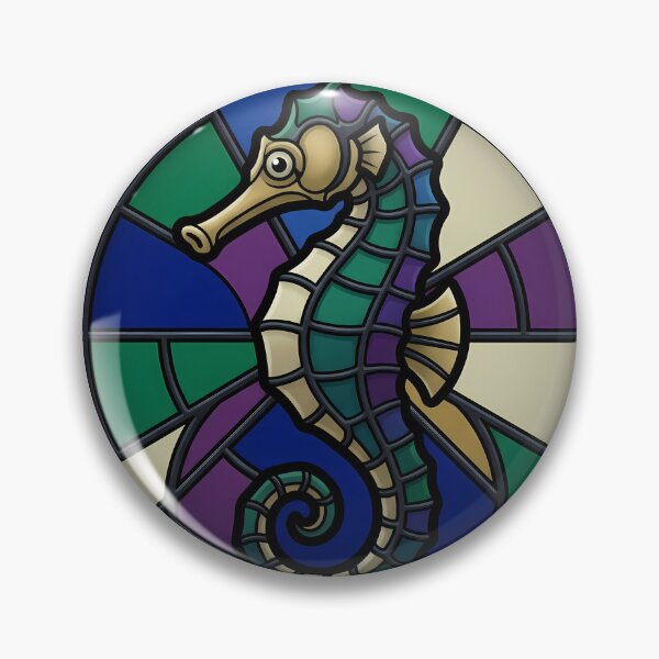 Item preview, Gothic Rose Window — Seahorse in Stained Glass designed and sold by IllumeInk.