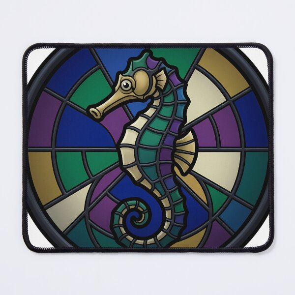 Item preview, Gothic Rose Window — Seahorse in Stained Glass designed and sold by IllumeInk.