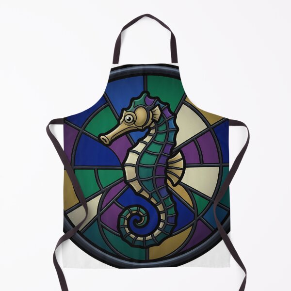 Item preview, Gothic Rose Window — Seahorse in Stained Glass designed and sold by IllumeInk.