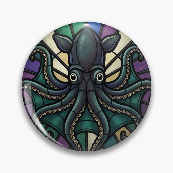 Item preview, Gothic Rose Window — Vampire Squid in Stained Glass designed and sold by IllumeInk.