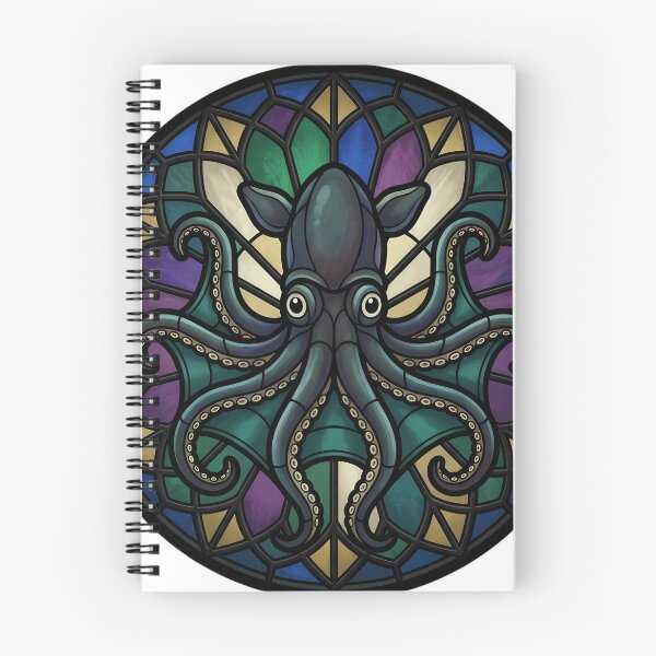 Item preview, Gothic Rose Window — Vampire Squid in Stained Glass designed and sold by IllumeInk.